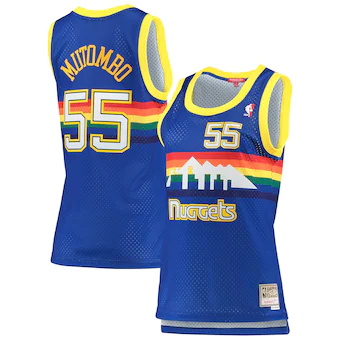 womens mitchell and ness dikembe mutombo royal denver nugge-329